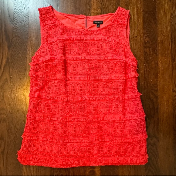 Talbots Red Sleeveless Top Size 4 - Picture 1 of 6